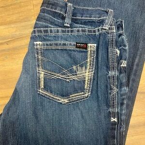 Ariat FR Men’s M4 Boot Cut Jeans 36 x 30 Blue Denim Low Rise Relaxed USA Fabric